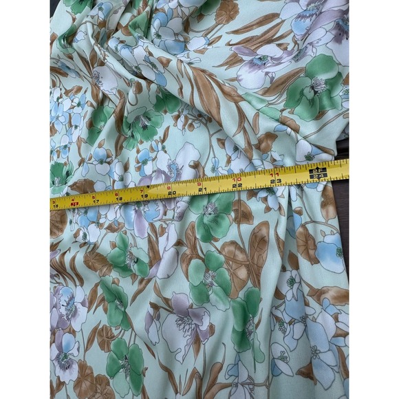 Vintage 70s 80s Floral Midi Dress Pastel Polyester Handmade Garden Party - Picture 10 of 11